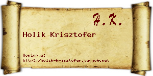 Holik Krisztofer névjegykártya