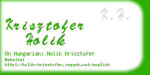 krisztofer holik business card